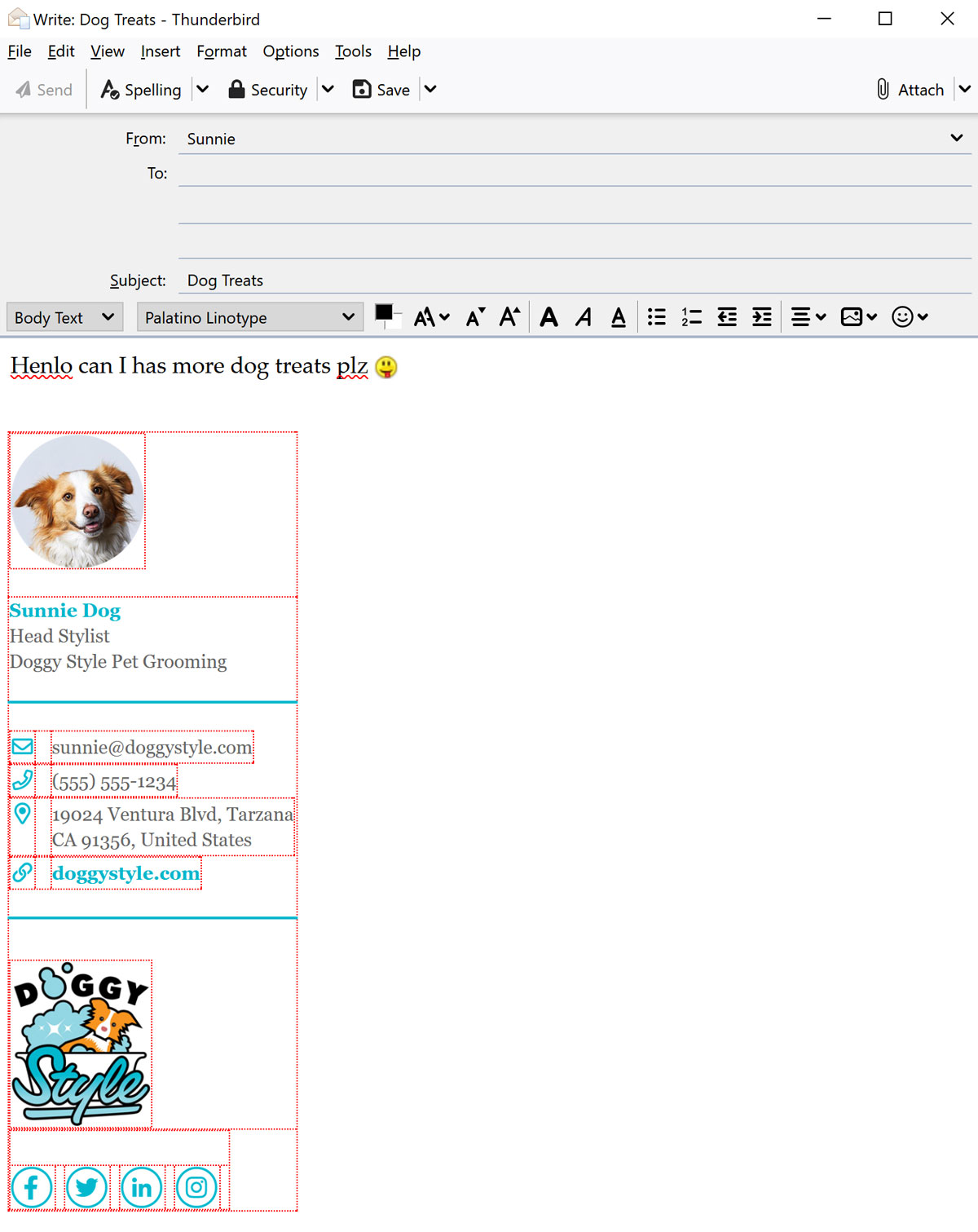 Screenshot of Installed Signature on Spark